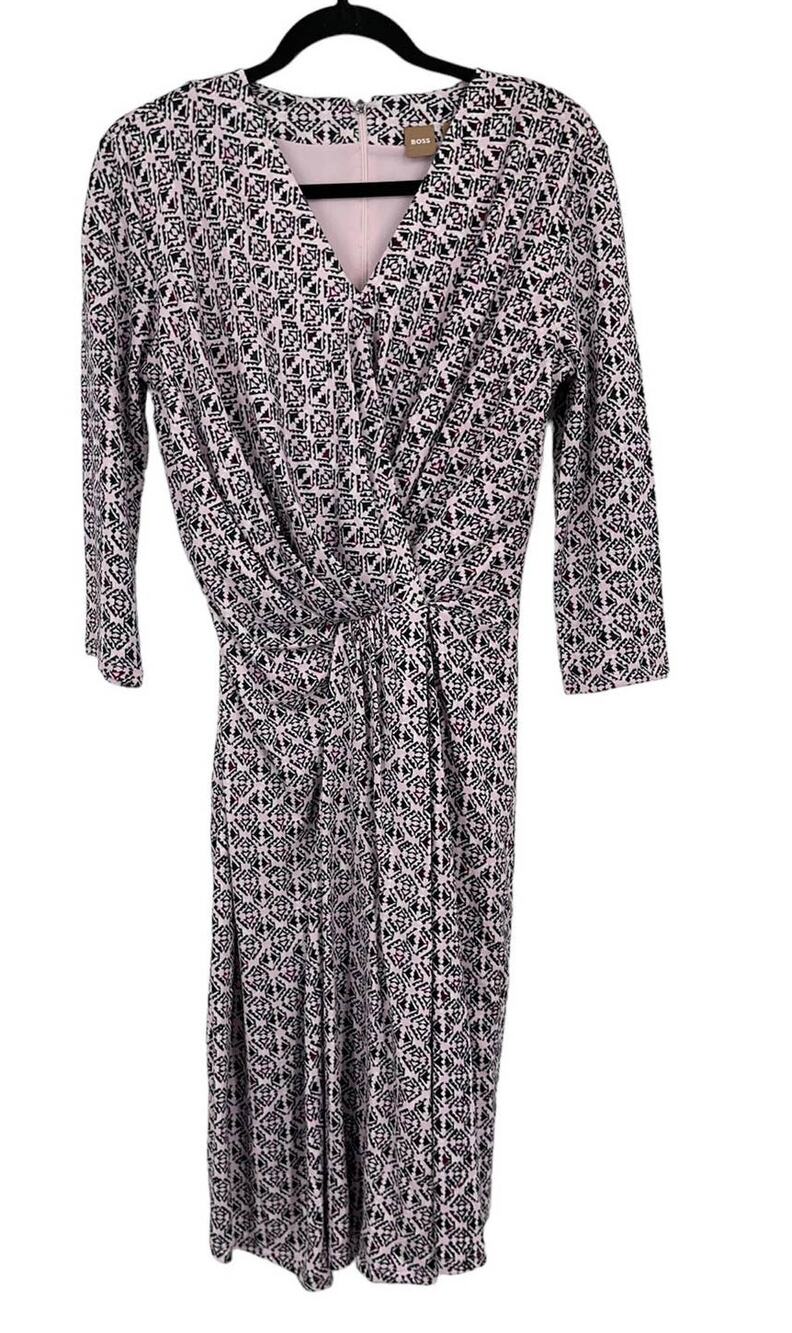 BOSS Hugo Boss dress Exandria1 twist front midi pink Small S